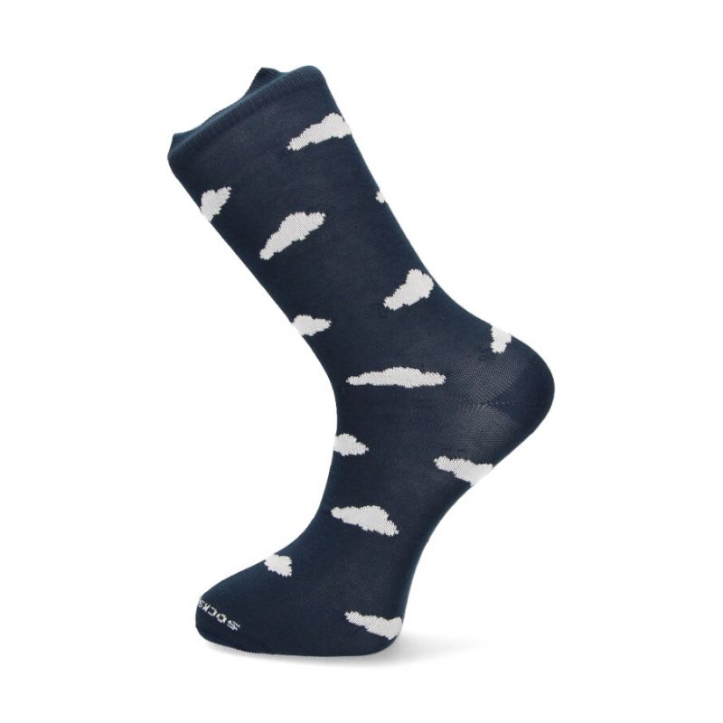 Chaussettes marines avec motifs nuages