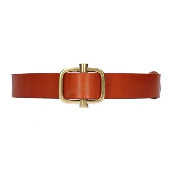 Ceinture à boucle coulissante en cuir clair