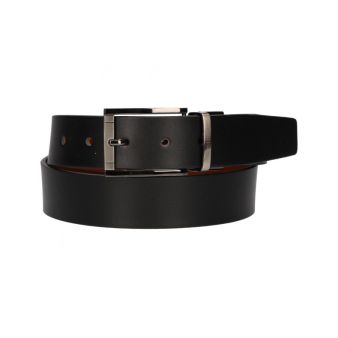 Ceinture réversible noire et cuir