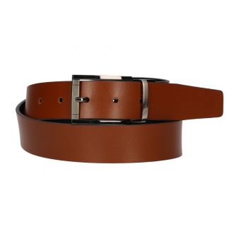 Ceinture réversible noire et cuir