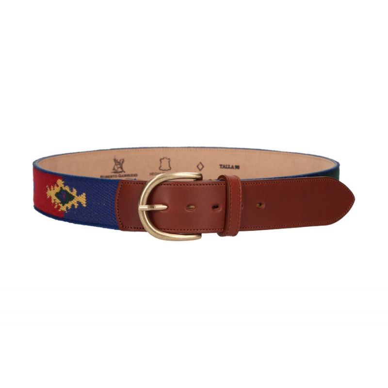 Ceinture ethnique en cuir multicolore