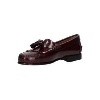 Mocassin avec franges et pompons bordeaux