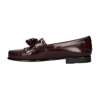 Mocassin avec franges et pompons bordeaux
