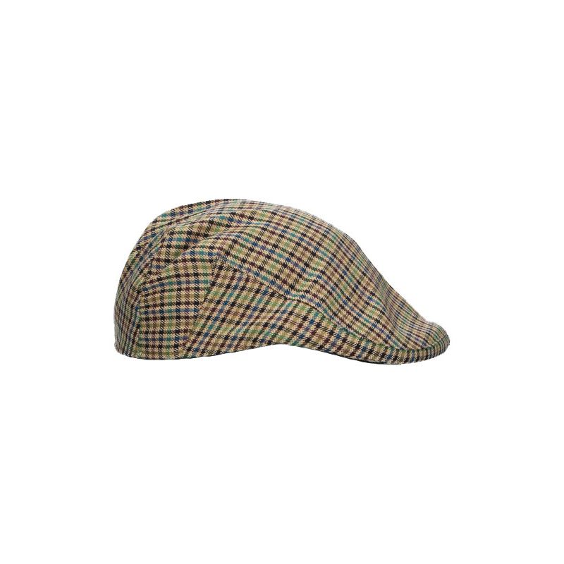 Casquette campagnarde à carreaux multicolores vert