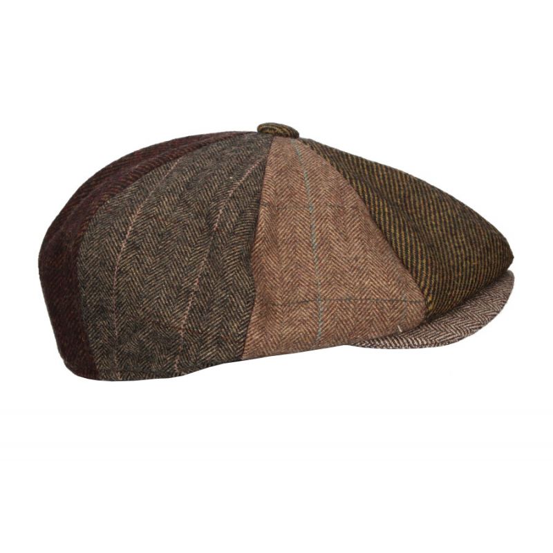 Casquette irlandaise Patchwork marron