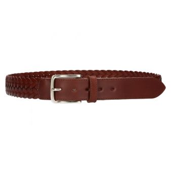 Ceinture tressée en cuir