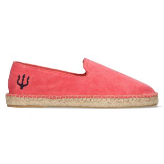 Mocassin en toile de jute lavée rouge