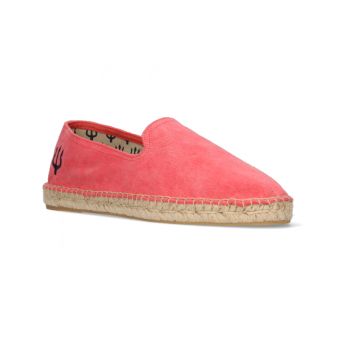 Mocassin en toile de jute lavée rouge