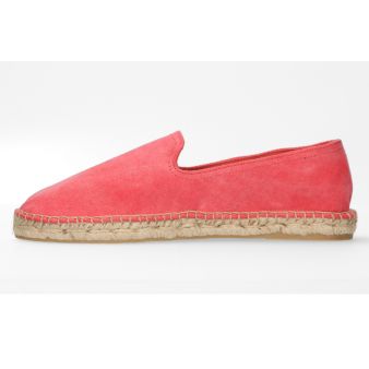 Mocassin en toile de jute lavée rouge