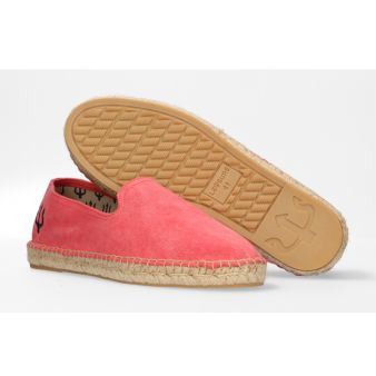 Mocassin en toile de jute lavée rouge
