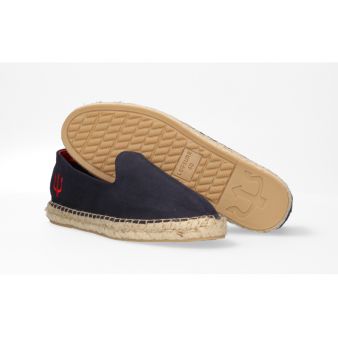 Mocassin en toile de jute marine