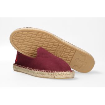Mocassin en toile de jute bordeaux