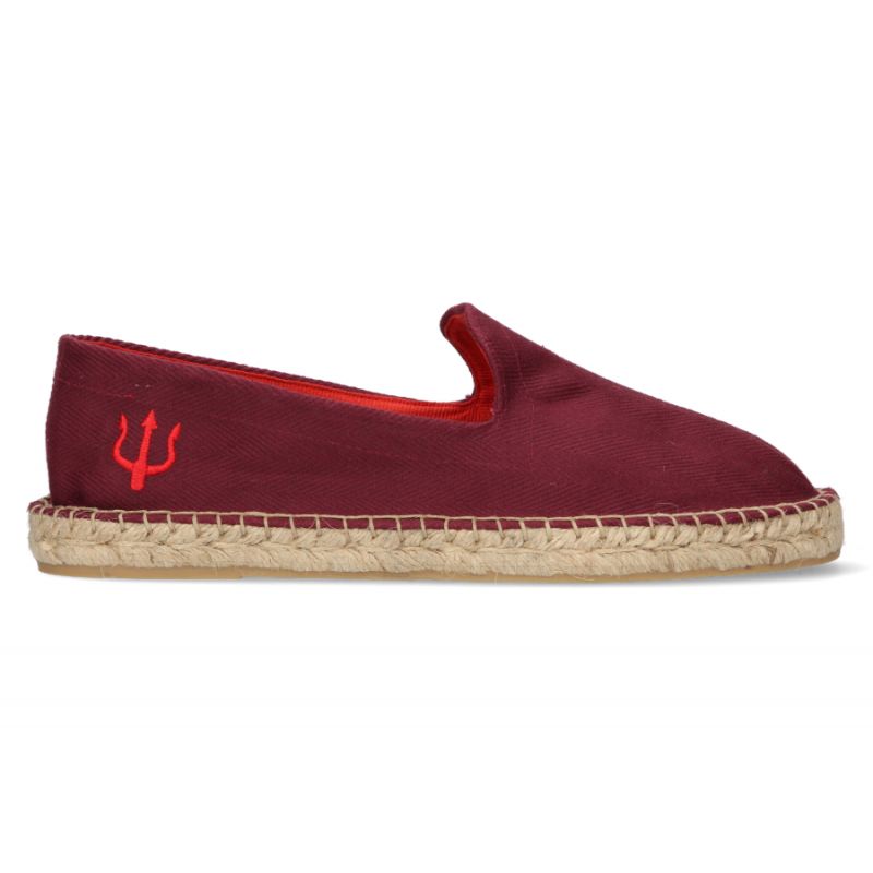 Mocassin en toile de jute bordeaux