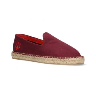 Mocassin en toile de jute bordeaux