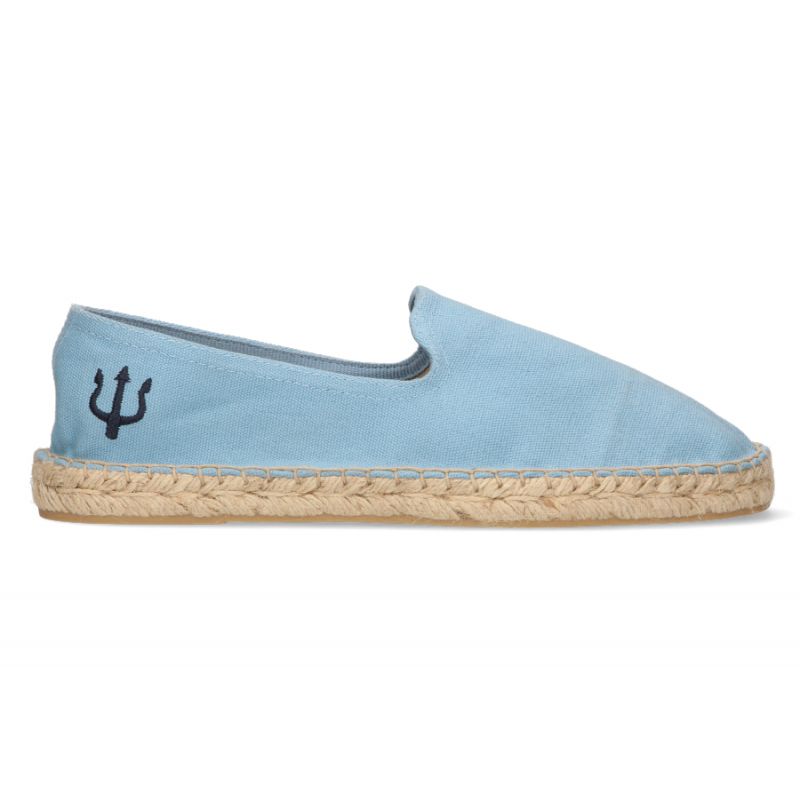 Mocassin bleu ciel brodé