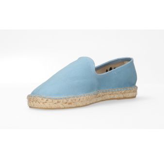 Mocassin bleu ciel brodé