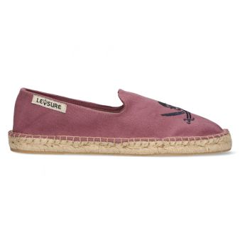 Mocassin violet brodé pirate