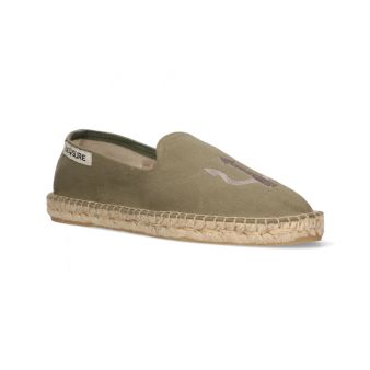 Mocassin kaki brodé trident