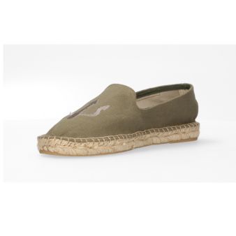 Mocassin kaki brodé trident