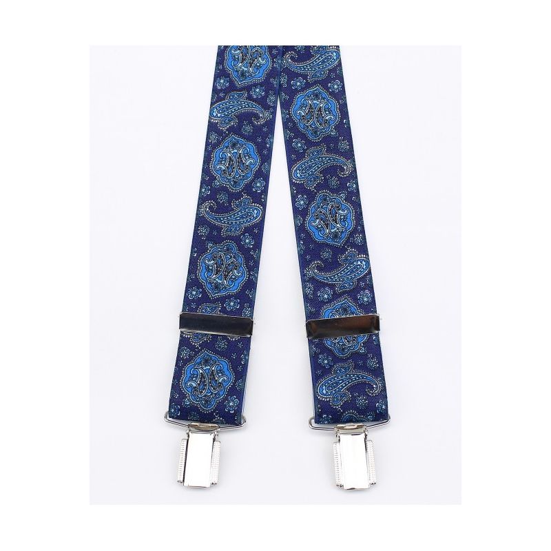 Bretelles de costume cachemire grande bleu