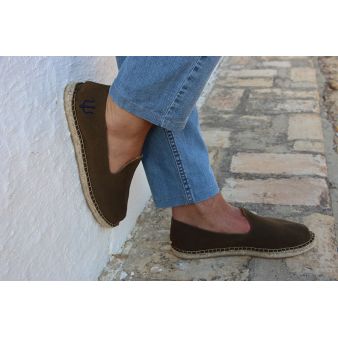 Mocassin vert militaire brodé