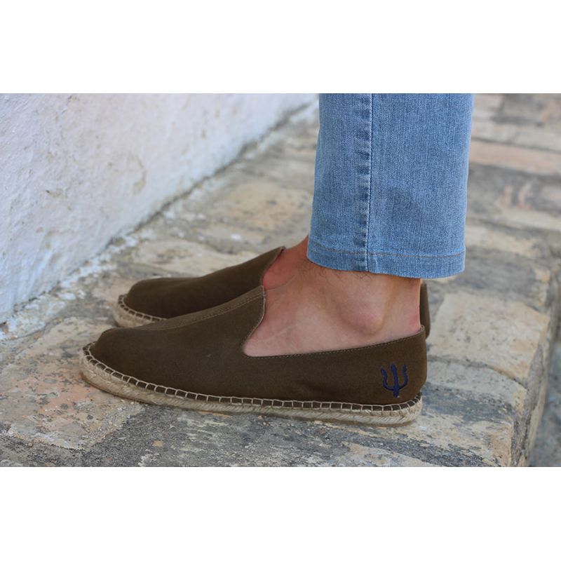 Mocassin vert militaire brodé