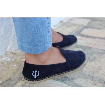 Mocassin bleu brodé
