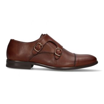 Mocassin double boucle cognac