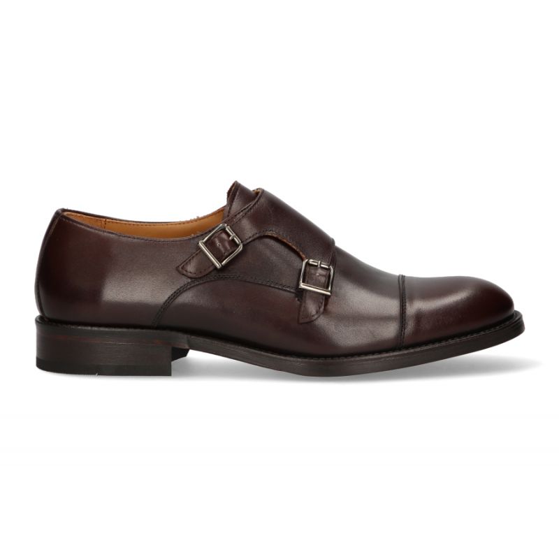Chaussure double boucle marron