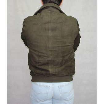 Blouson Sevilla en peau retournée kaki