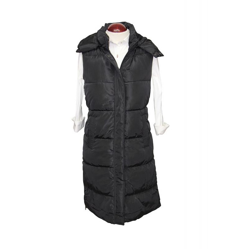 Gilet long matelassé noir