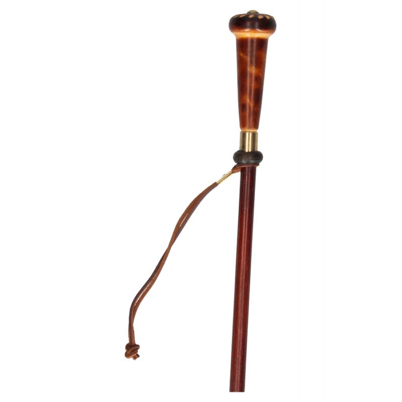 Cravache en jonc avec pommeau en bois