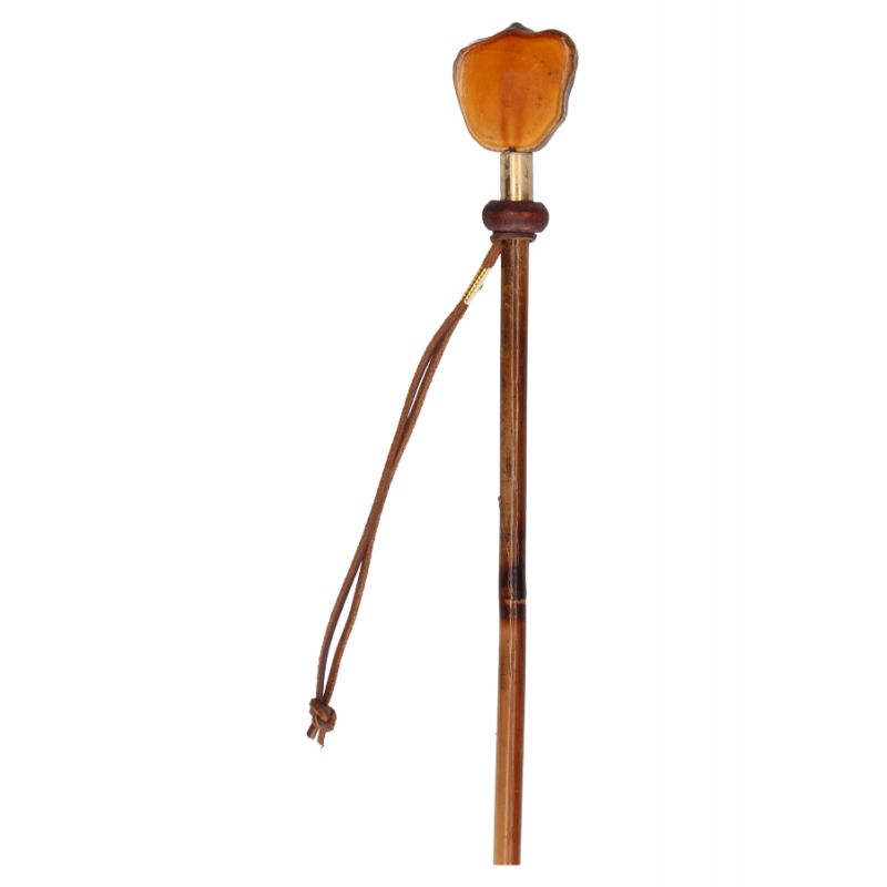 Cravache en bambou avec pommeau en bois