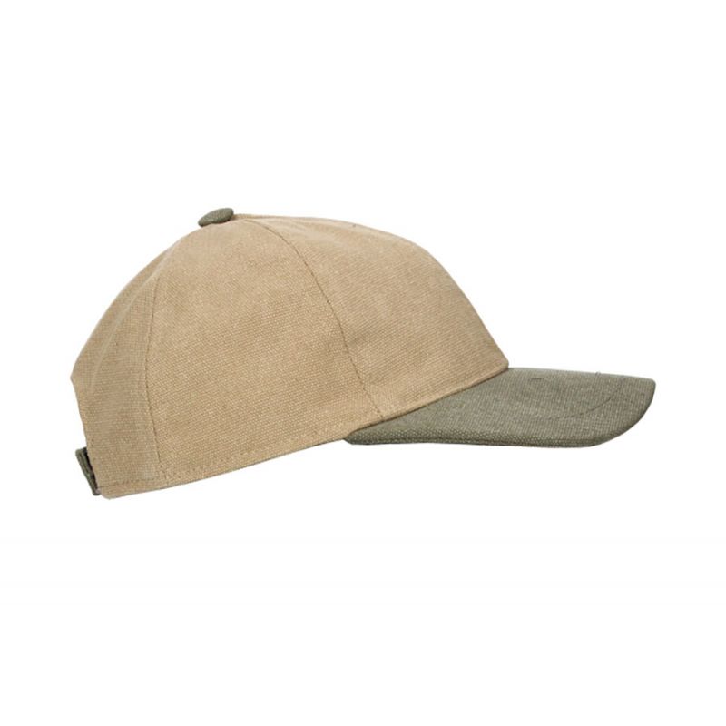 Casquette strike beige avec visière verte