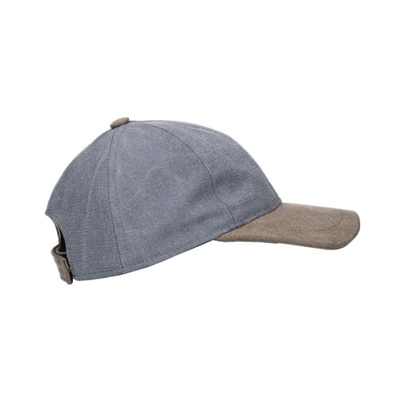Casquette strike bleue avec visière taupe