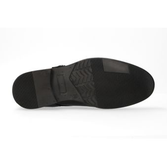 Mocassin double boucle perforé noir