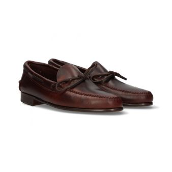Mocassim com laço marrom sola de couro