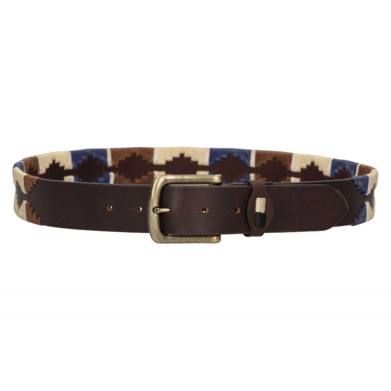 Ceinture brodée blee beige et marron