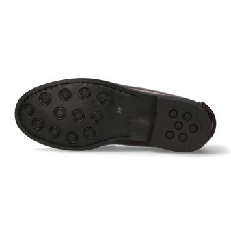 Mocassin avec antifaz bordeaux semelle en gomme