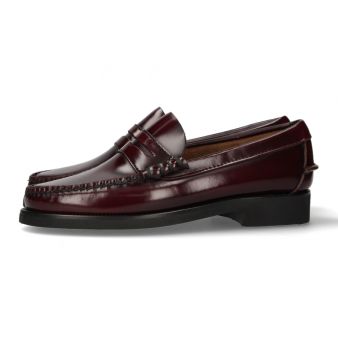 Mocassin avec antifaz bordeaux semelle en gomme