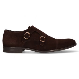 Zapato doble hebilla marrón