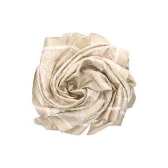 Scarf with beige tone embellishments