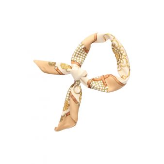 Foulard beige avec motif chaines