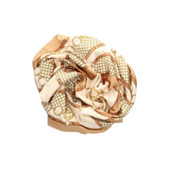 Foulard beige avec motif chaines