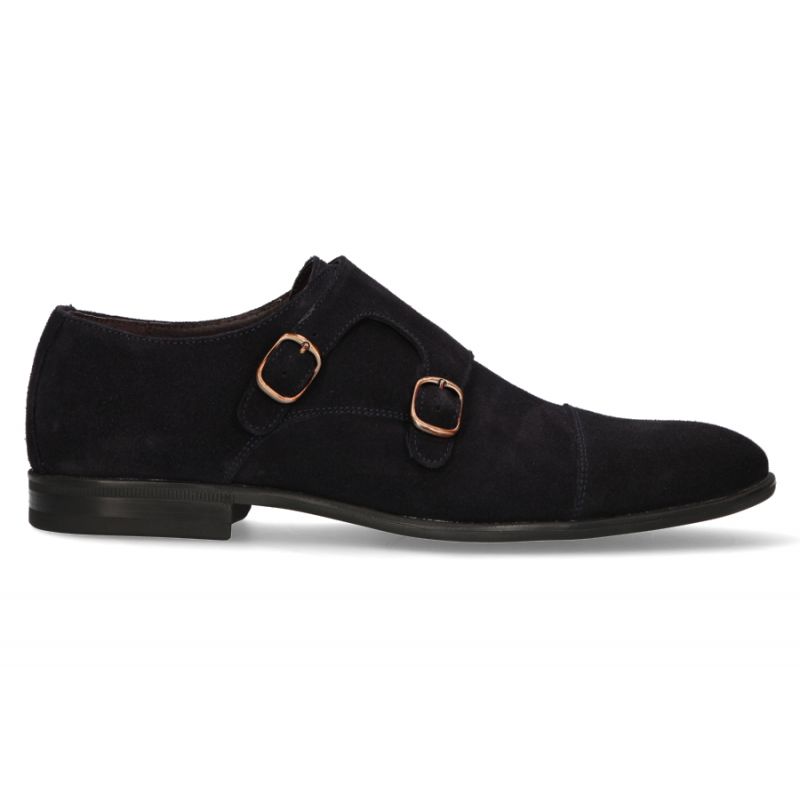 Chaussure double boucle marine