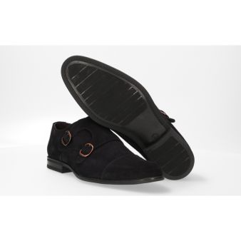 Chaussure double boucle marine