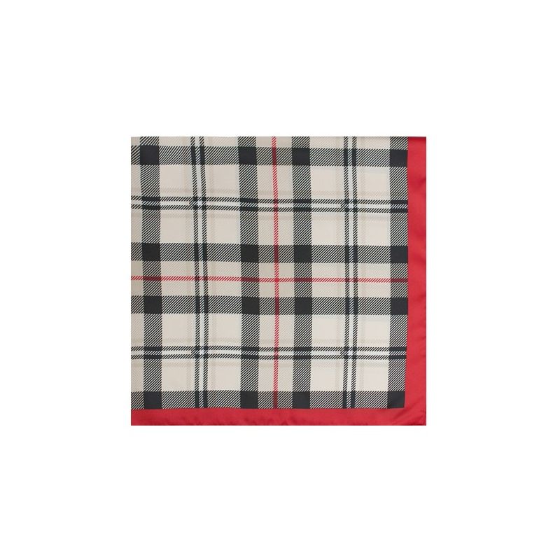 Foulard à carreaux doubles avec bordure rouge