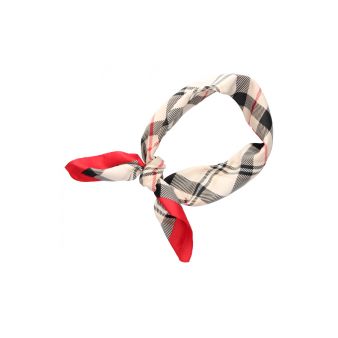 Foulard à carreaux doubles avec bordure rouge