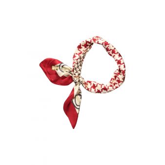 Foulard pied-de-poule combiné rouge