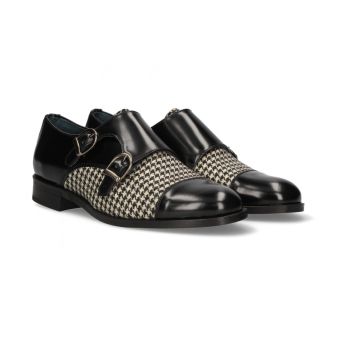Copete de duas fivelas antik preto-pata de galo preto